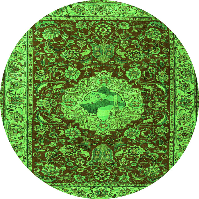 Machine Washable Persian Green Traditional Area Rugs, wshtr2619grn