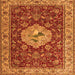 Round Machine Washable Persian Orange Traditional Area Rugs, wshtr2619org