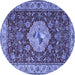 Round Persian Blue Traditional Rug, tr2619blu