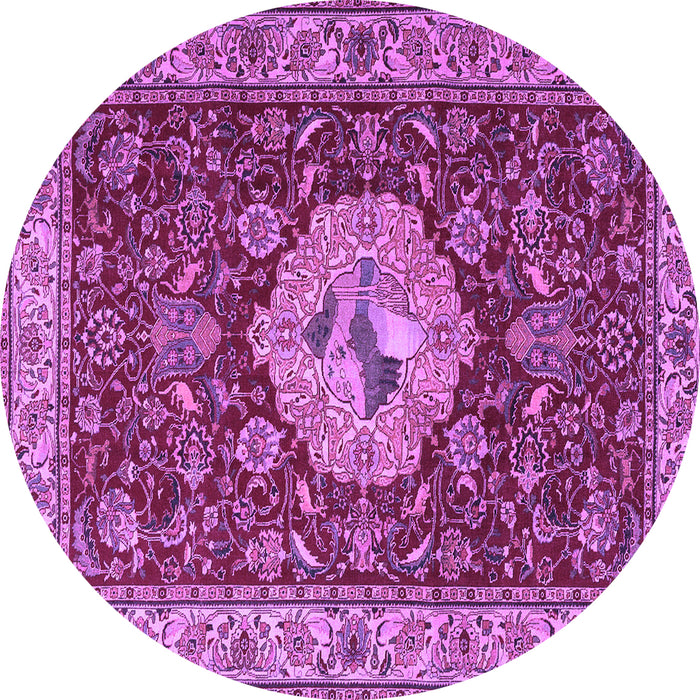 Round Persian Purple Traditional Rug, tr2619pur