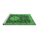 Sideview of Machine Washable Persian Emerald Green Traditional Area Rugs, wshtr2619emgrn