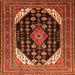 Serging Thickness of Medallion Orange Traditional Rug, tr261org