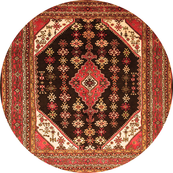 Square Medallion Orange Traditional Rug, tr261org