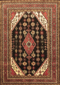 Medallion Brown Traditional Rug, tr261brn