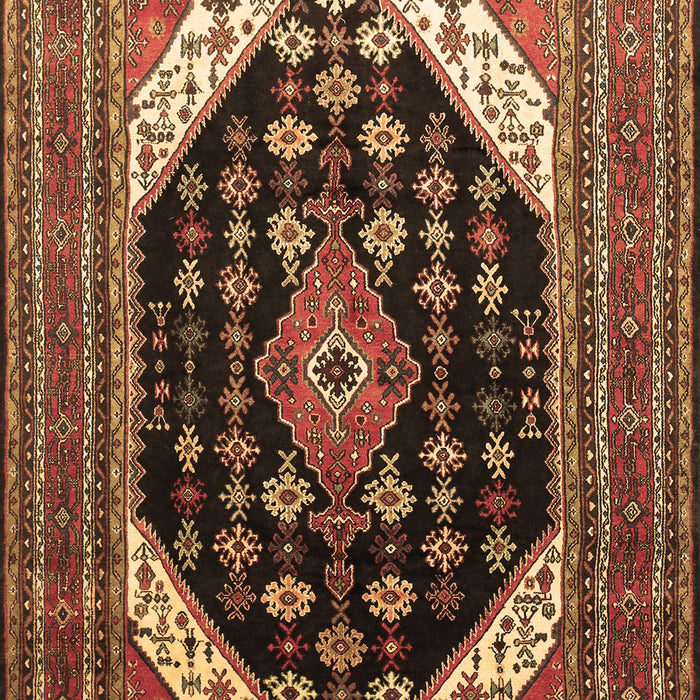 Medallion Brown Traditional Rug, tr261brn