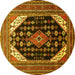 Round Medallion Yellow Traditional Rug, tr261yw