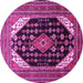 Round Medallion Pink Traditional Rug, tr261pnk