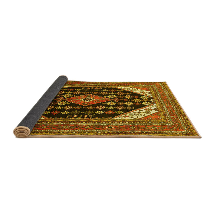 Sideview of Medallion Yellow Traditional Rug, tr261yw