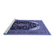 Sideview of Machine Washable Medallion Blue Traditional Rug, wshtr261blu