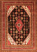 Serging Thickness of Machine Washable Medallion Orange Traditional Area Rugs, wshtr261org