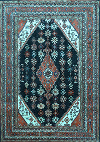 Medallion Light Blue Traditional Rug, tr261lblu