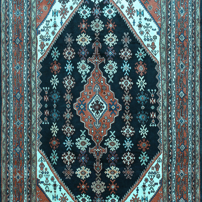 Medallion Light Blue Traditional Rug, tr261lblu