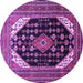 Round Medallion Purple Traditional Rug, tr261pur