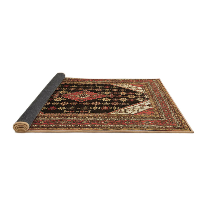 Sideview of Medallion Brown Traditional Rug, tr261brn