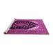 Sideview of Machine Washable Medallion Pink Traditional Rug, wshtr261pnk