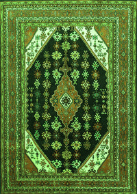 Medallion Green Traditional Rug, tr261grn