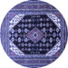 Round Medallion Blue Traditional Rug, tr261blu