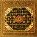 Square Medallion Yellow Traditional Rug, tr261yw