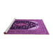 Sideview of Machine Washable Medallion Purple Traditional Area Rugs, wshtr261pur