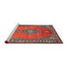 Sideview of Machine Washable Traditional Dark Almond Brown Rug, wshtr262