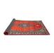 Sideview of Traditional Dark Almond Brown Medallion Rug, tr262