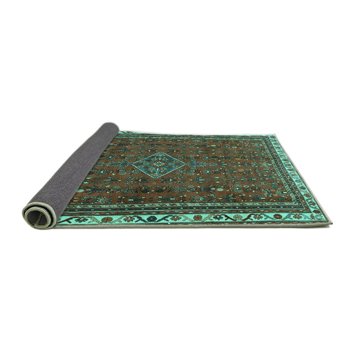 Sideview of Persian Turquoise Traditional Rug, tr2620turq