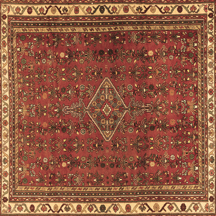Square Persian Brown Traditional Rug, tr2620brn