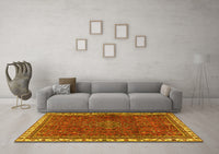 Machine Washable Persian Yellow Traditional Rug, wshtr2620yw