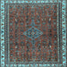 Square Persian Light Blue Traditional Rug, tr2620lblu