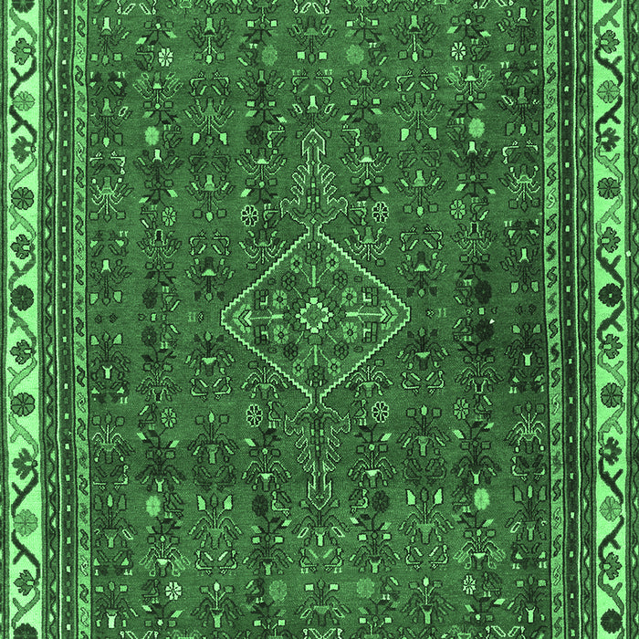 Machine Washable Persian Emerald Green Traditional Area Rugs, wshtr2620emgrn