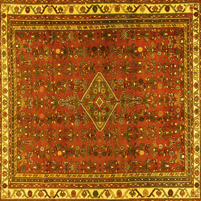 Square Persian Yellow Traditional Rug, tr2620yw