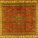 Square Persian Yellow Traditional Rug, tr2620yw