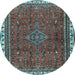 Round Persian Light Blue Traditional Rug, tr2620lblu