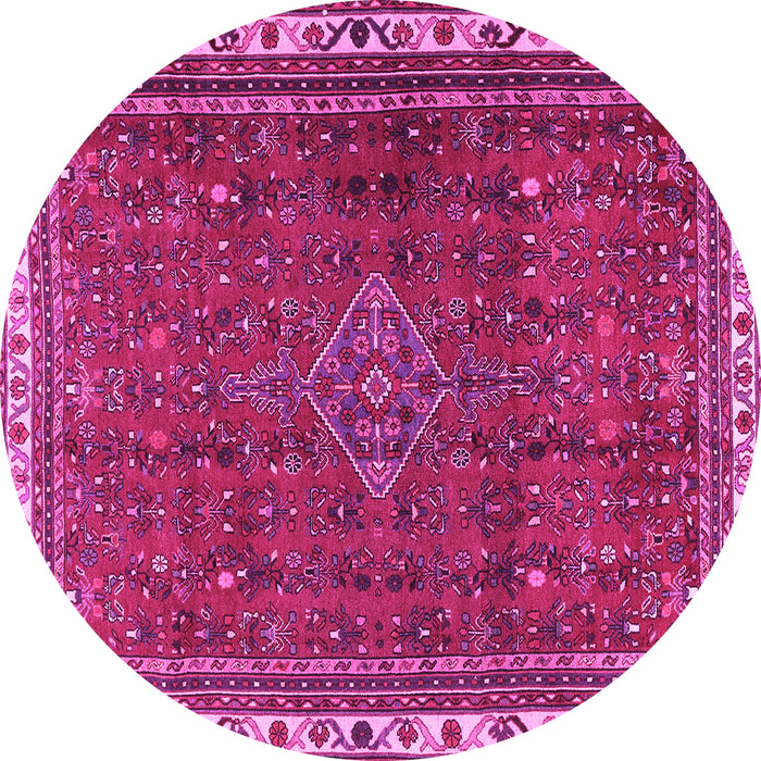 Round Persian Pink Traditional Rug, tr2620pnk