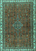 Machine Washable Persian Turquoise Traditional Area Rugs, wshtr2620turq