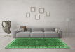 Machine Washable Persian Emerald Green Traditional Area Rugs in a Living Room,, wshtr2620emgrn