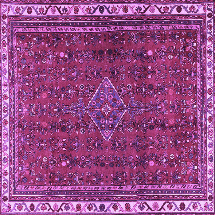 Square Machine Washable Persian Purple Traditional Area Rugs, wshtr2620pur