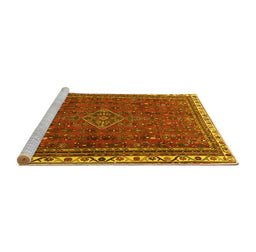 Sideview of Machine Washable Persian Yellow Traditional Rug, wshtr2620yw