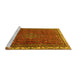 Sideview of Machine Washable Persian Yellow Traditional Rug, wshtr2620yw