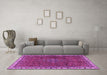 Machine Washable Persian Purple Traditional Area Rugs in a Living Room, wshtr2620pur