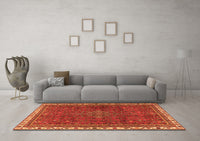 Machine Washable Persian Orange Traditional Rug, wshtr2620org