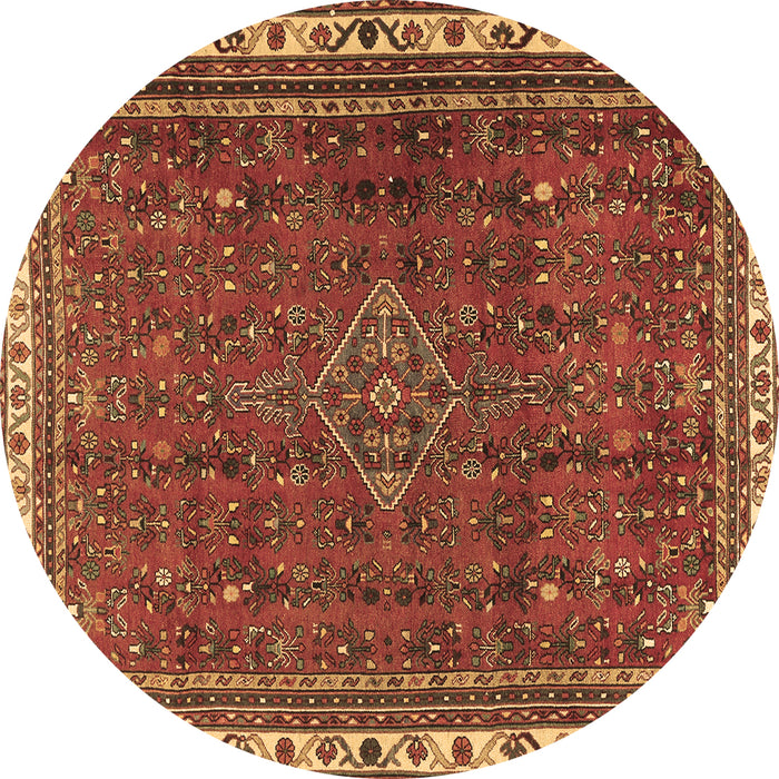 Round Machine Washable Persian Brown Traditional Rug, wshtr2620brn