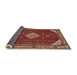 Sideview of Traditional Orange Salmon Pink Medallion Rug, tr2621