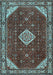 Medallion Light Blue Traditional Rug, tr2621lblu