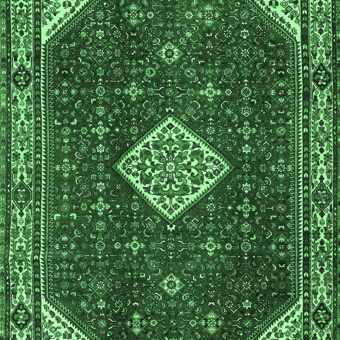 Medallion Emerald Green Traditional Rug, tr2621emgrn