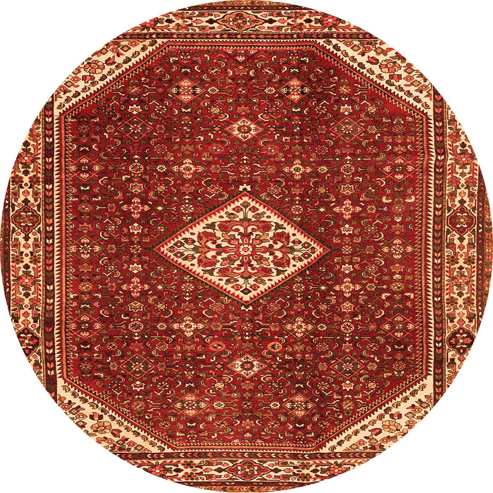 Machine Washable Medallion Orange Traditional Area Rugs, wshtr2621org