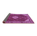 Sideview of Medallion Purple Traditional Rug, tr2621pur