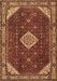 Machine Washable Medallion Brown Traditional Rug, wshtr2621brn