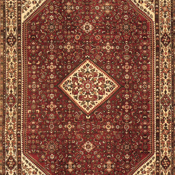 Machine Washable Medallion Brown Traditional Rug, wshtr2621brn