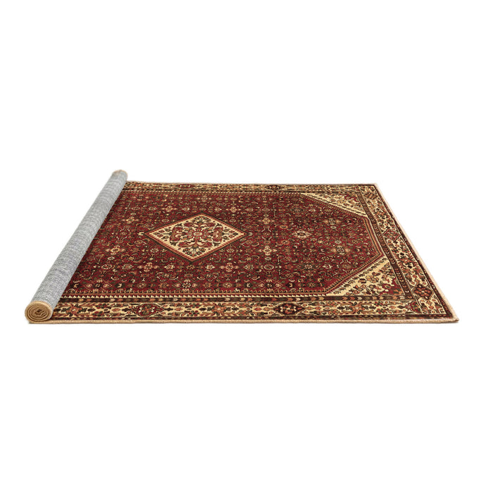 Sideview of Machine Washable Medallion Brown Traditional Rug, wshtr2621brn